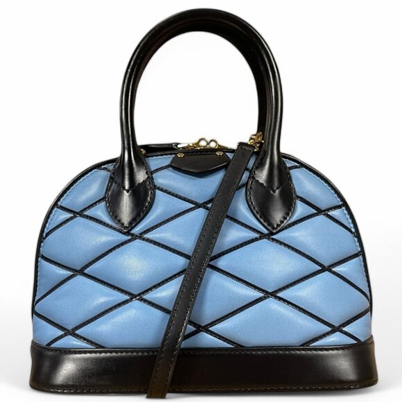 LOUIS VUITTON Alma BB Blue Black Malletage Lambskin Shoulder +BOX DUST BAG LOCK - Picture 1 of 15